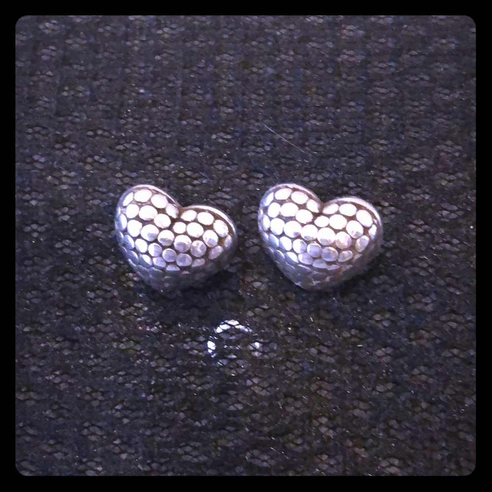Designer inspired  925 silver heart earrings